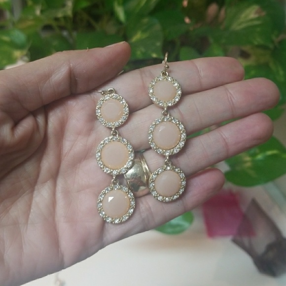 Used 3 pc Faux Opal Jewelry Set witn Rhinstones - Picture 4 of 8